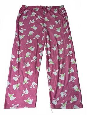 Women's XL (14/16) Pink Polar Bear Print Pajama Pants